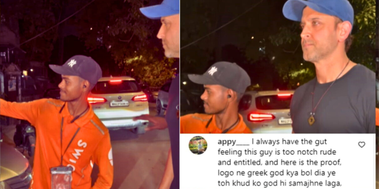 Hrithik Roshan Got Brutally Trolled As His Bodyguard Pushes Delivery Boy Trying To Click A Selfie